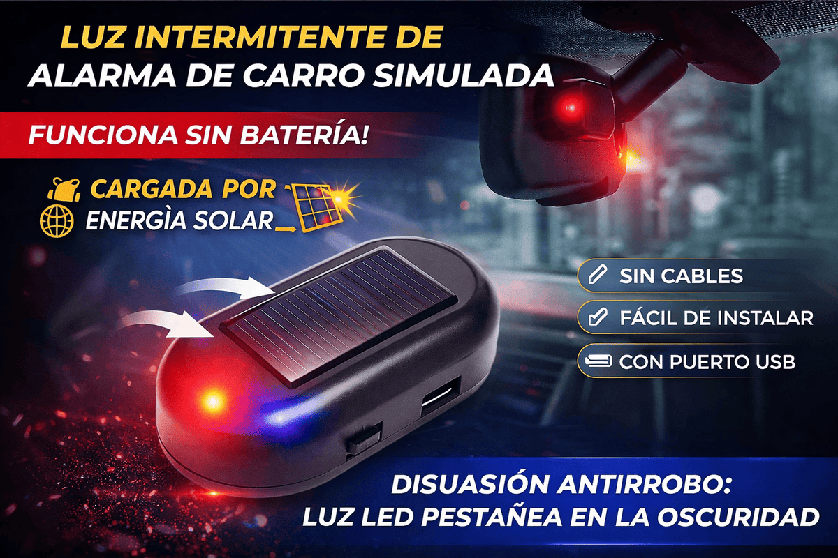 EcoLuz Antirrobo™ ¡Protege tu auto sin cables ni complicaciones! PAGA 1 LLEVA 2