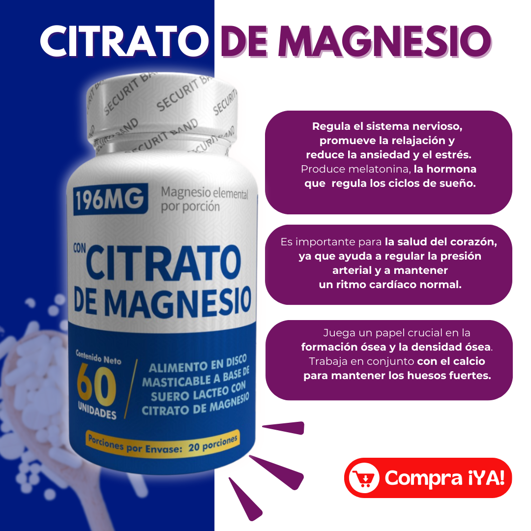 Relax Plus™  Citrato de Magnesio Citrato de Magnesio – Apoyo diario para tu energía, descanso y bienestar muscular